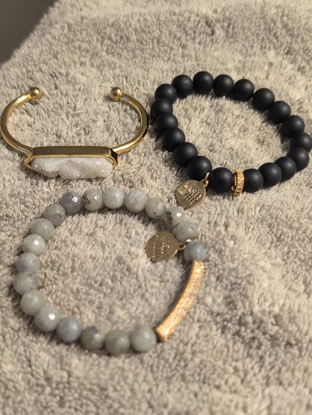Kinsley Armelle Gold, Black and Gray Bracelet Set